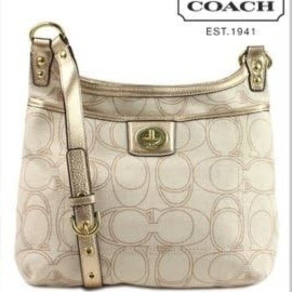 Euc Rare Vintage Coach Linen Penelope Crossbody Bag Shoulder Purse - Picture 1 of 12